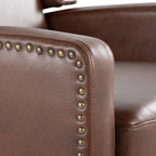 Stanley Recliner - Black Wood, Brown PU