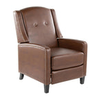 Stanley Recliner - Black Wood, Brown PU