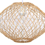 Nest Natural 10.5" Rattan Pendant Lamp - Natural Rattan, Matte White