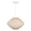Nest Natural 10.5" Rattan Pendant Lamp - Natural Rattan, Matte White
