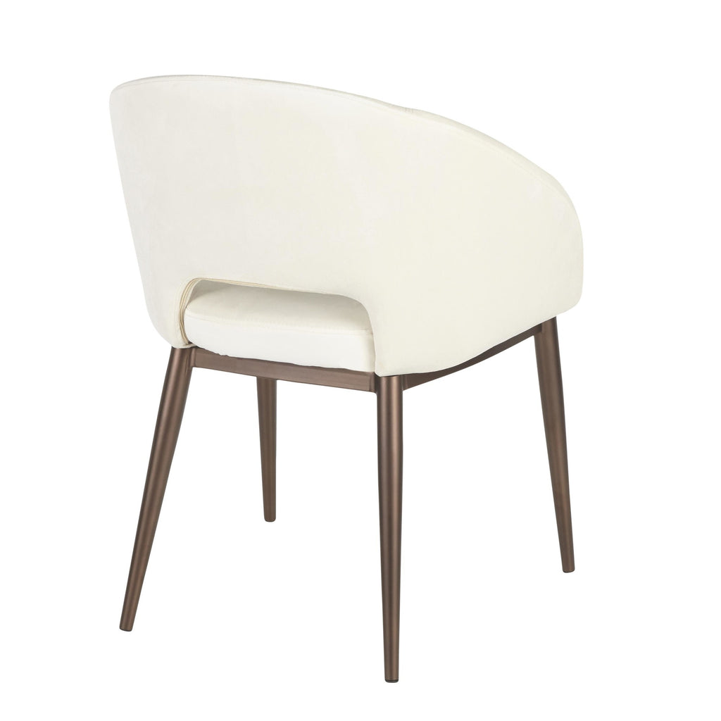 Renee Chair - Copper Metal, Cream Velvet