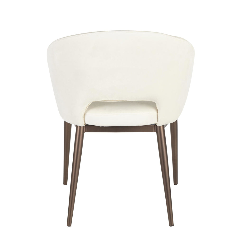 Renee Chair - Copper Metal, Cream Velvet