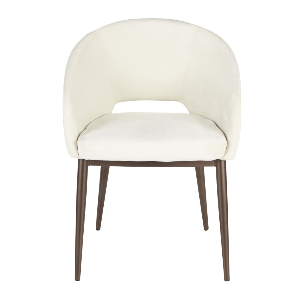 Renee Chair - Copper Metal, Cream Velvet