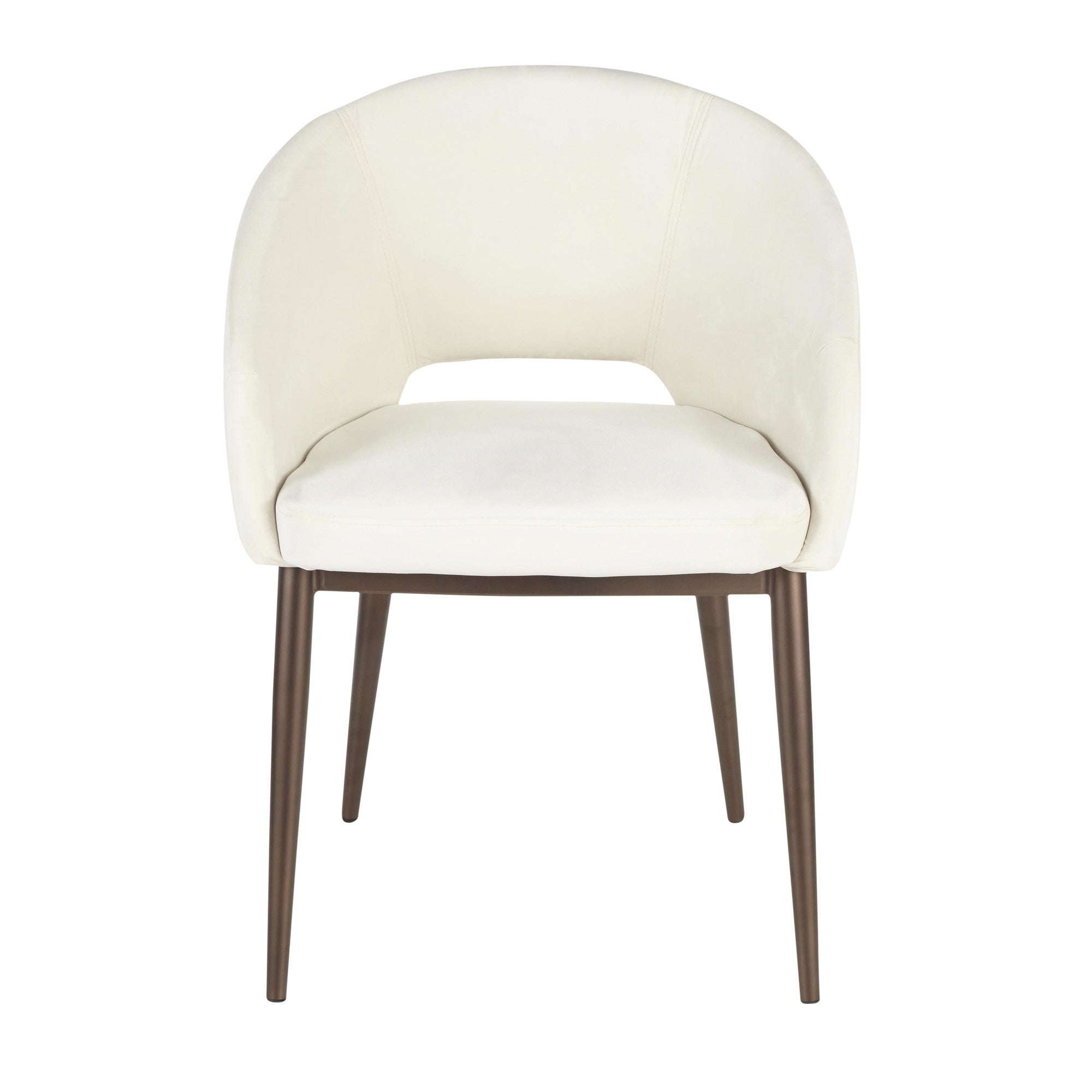 Renee Chair - Copper Metal, Cream Velvet