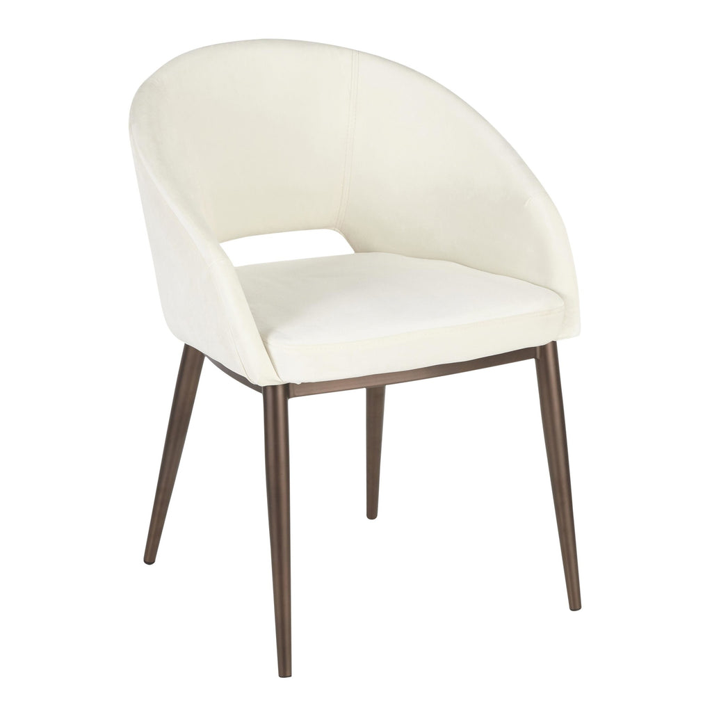 Renee Chair - Copper Metal, Cream Velvet