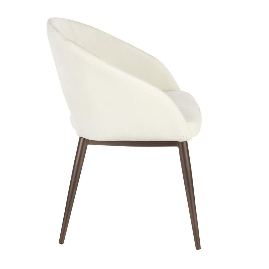 Renee Chair - Copper Metal, Cream Velvet