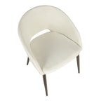 Renee Chair - Copper Metal, Cream Velvet