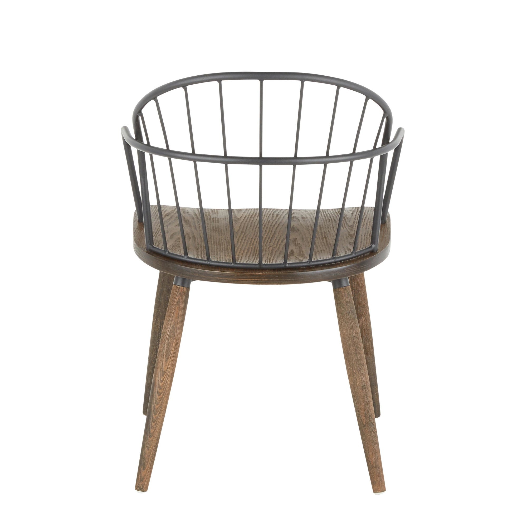 Riley Arm Chair - Dark Walnut Wood, Black Metal