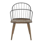 Riley Arm Chair - Dark Walnut Wood, Black Metal