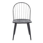 Riley High Back Chair - Set of 2 - Black Metal, Black Wood