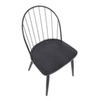 Riley High Back Chair - Set of 2 - Black Metal, Black Wood