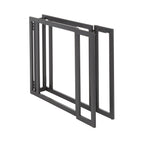 Roman Corner Desk - Black Metal, Espresso Bamboo