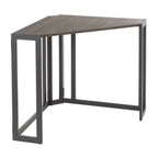 Roman Corner Desk - Black Metal, Espresso Bamboo