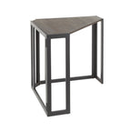 Roman Corner Desk - Black Metal, Espresso Bamboo