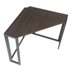 Roman Corner Desk - Black Metal, Espresso Bamboo