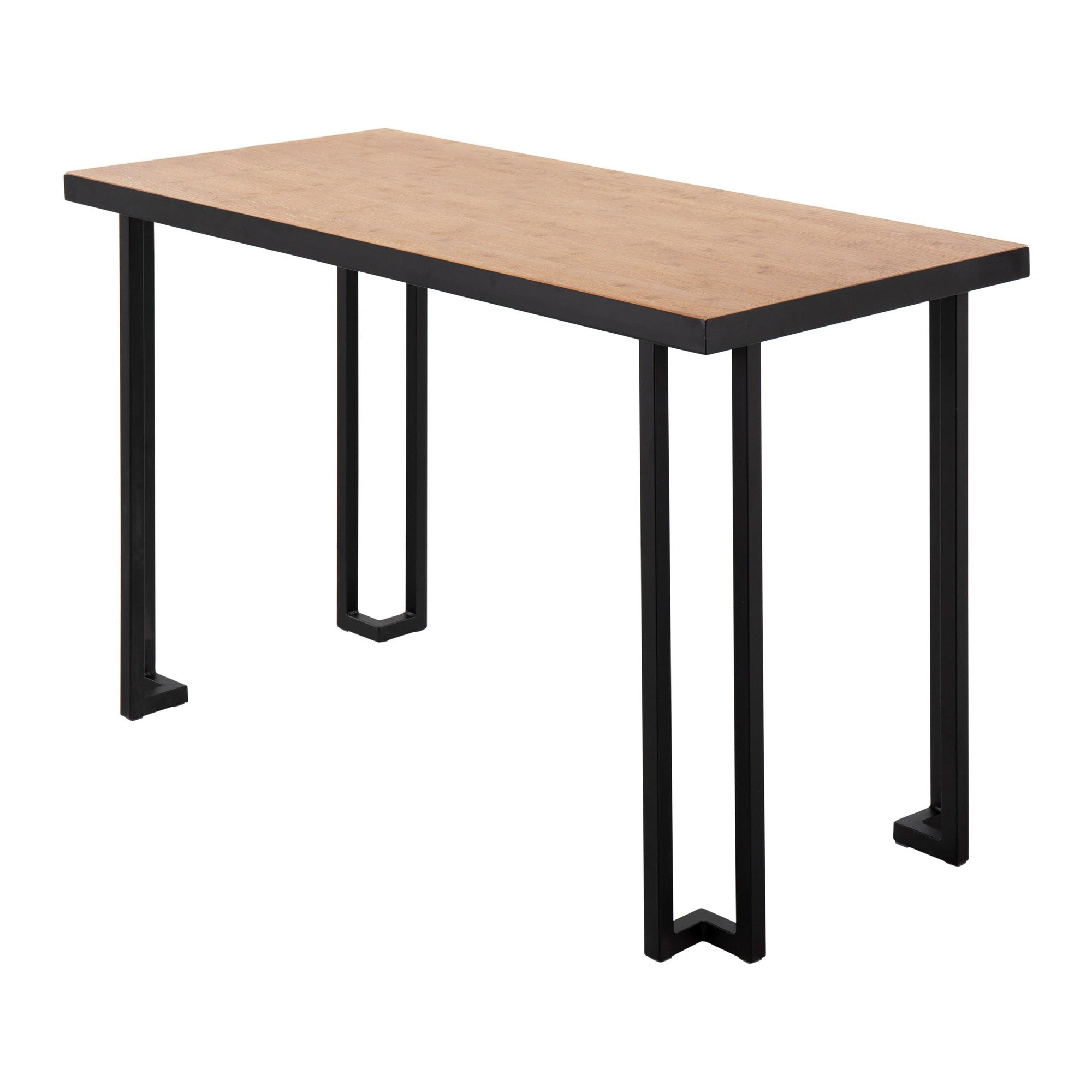 Roman Desk - Black Steel, Natural Wood