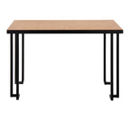 Roman Desk - Black Steel, Natural Wood