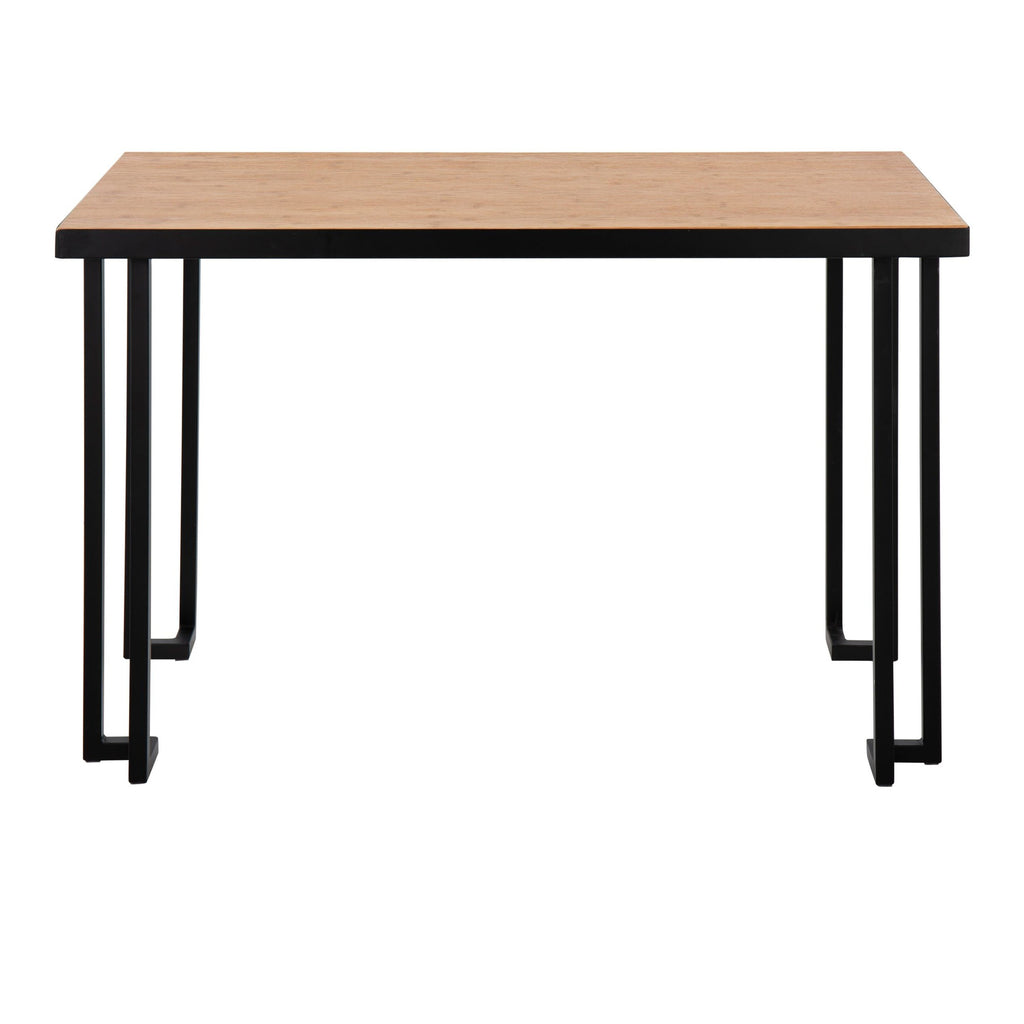 Roman Desk - Black Steel, Natural Wood