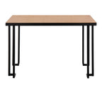 Roman Desk - Black Steel, Natural Wood