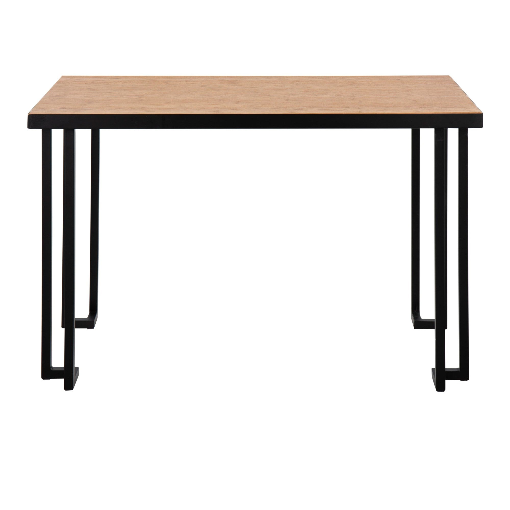 Roman Desk - Black Steel, Natural Wood