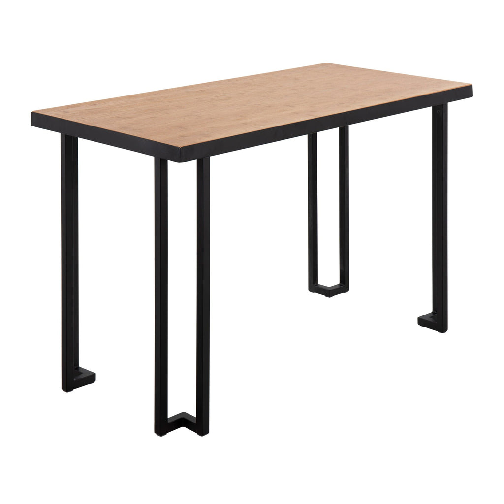 Roman Desk - Black Steel, Natural Wood