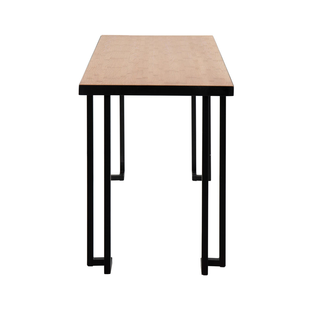 Roman Desk - Black Steel, Natural Wood