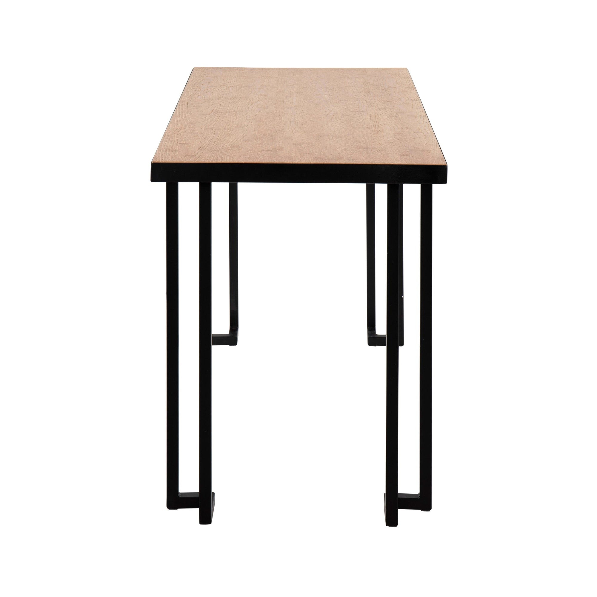 Roman Desk - Black Steel, Natural Wood