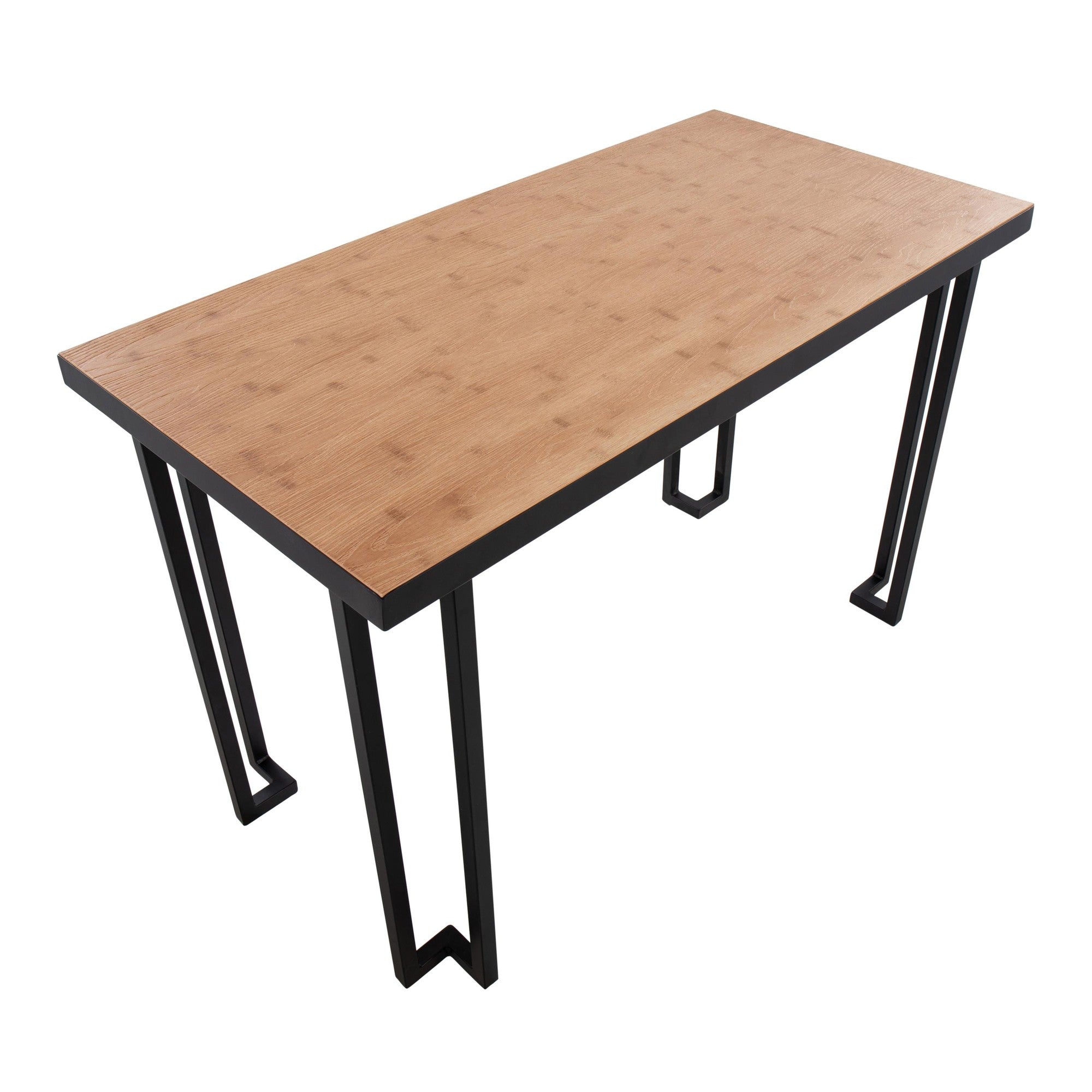 Roman Desk - Black Steel, Natural Wood