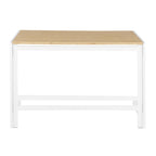 Roman Office Desk - White Metal, Natural Bamboo