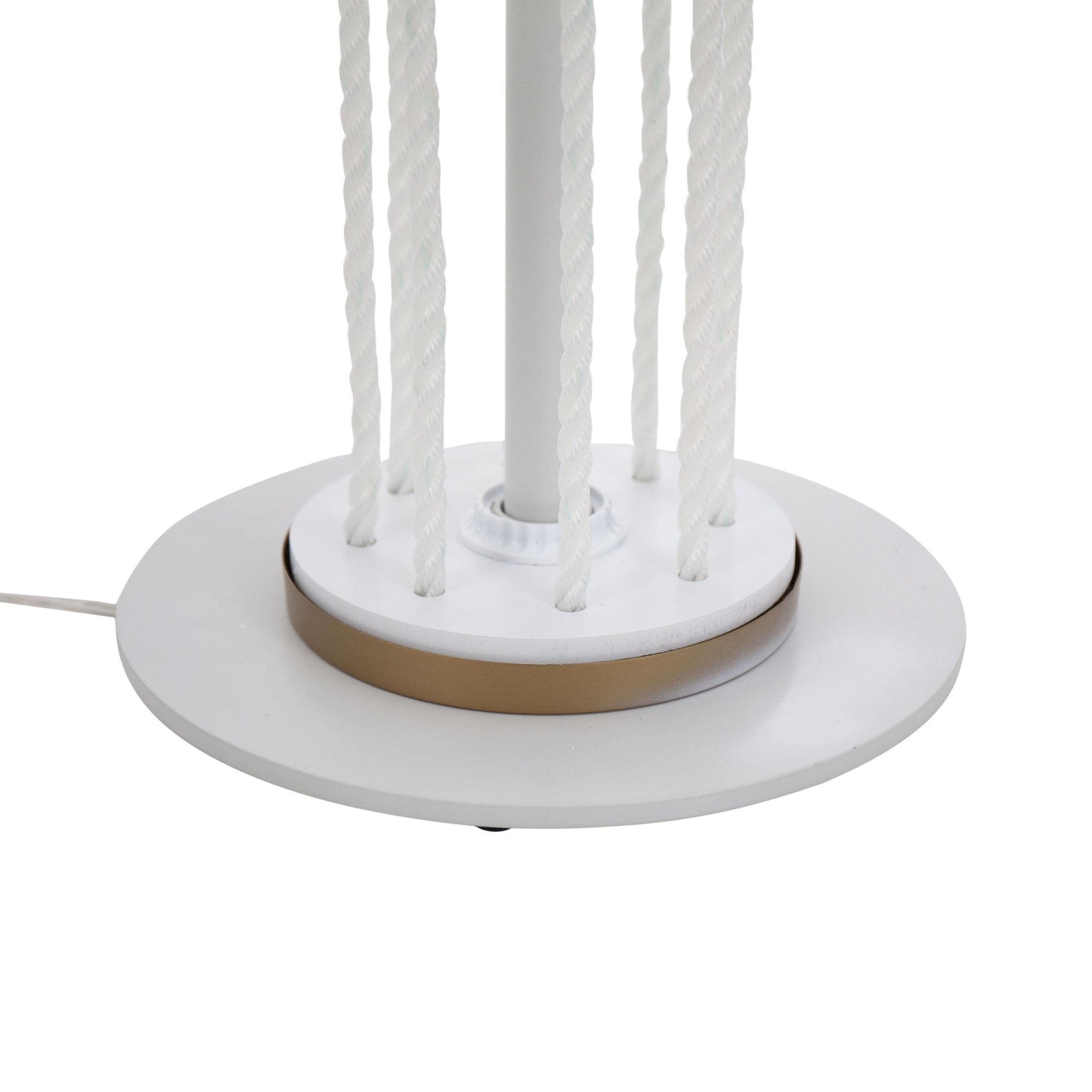 Rope 62" Floor Lamp - Natural Wood, White Metal, White Rope