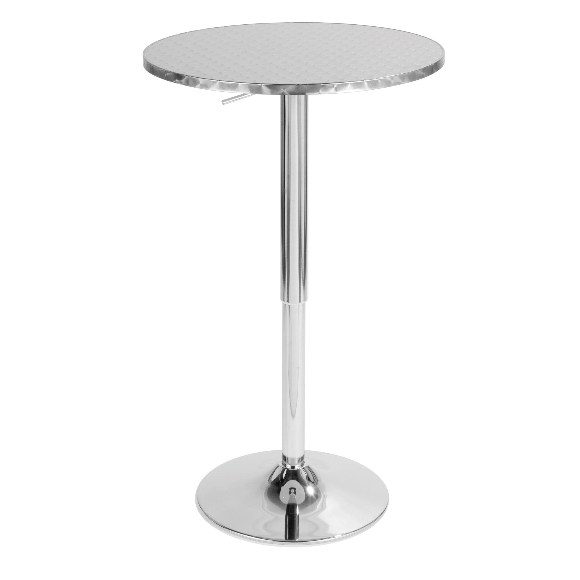 Bistro Round Bar Table - Silver Metal