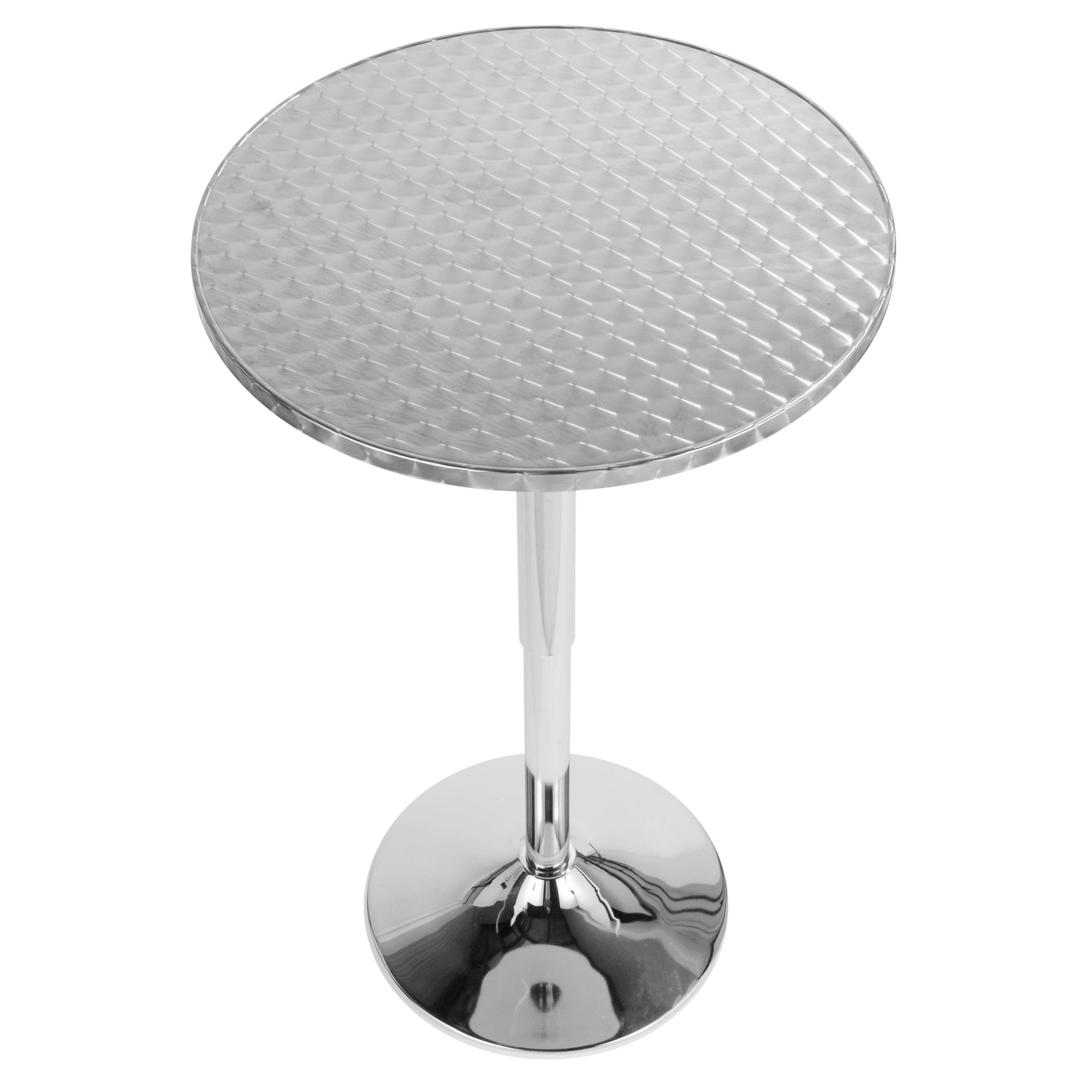 Bistro Round Bar Table - Silver Metal