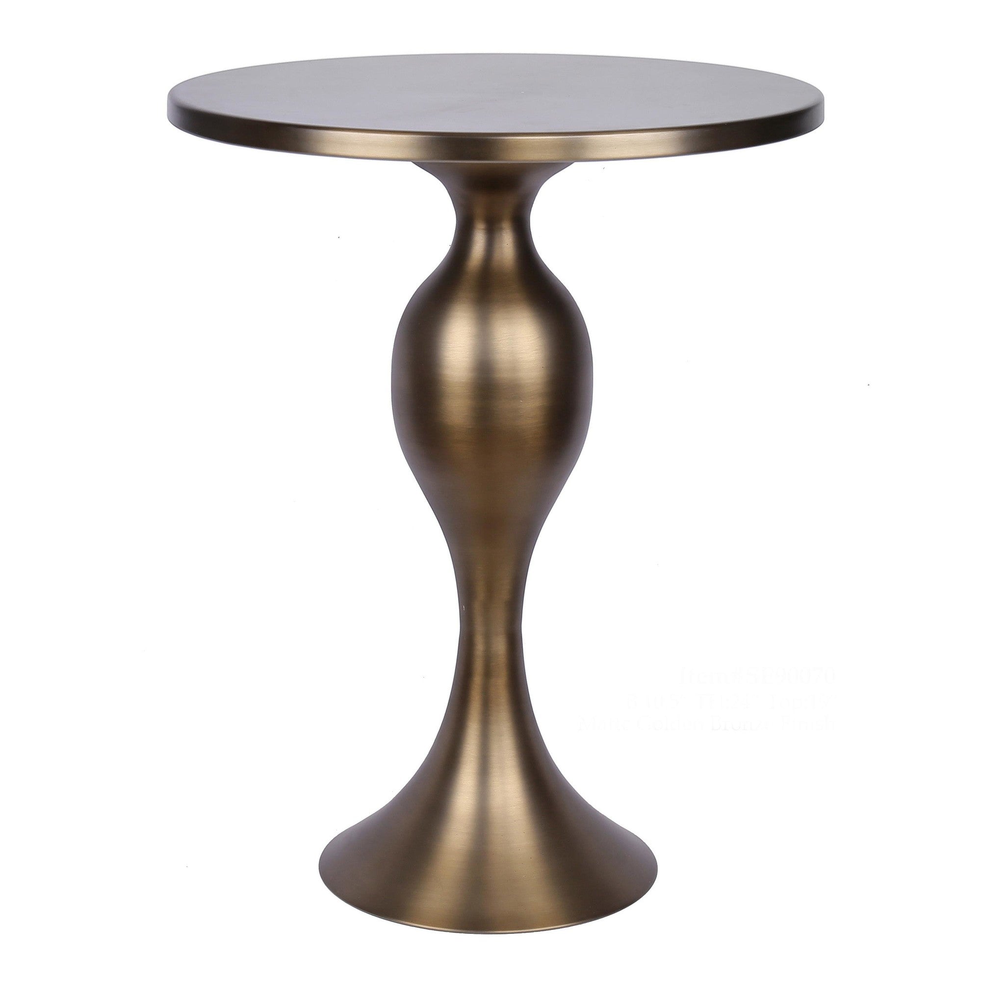 Ashland 24" Metal Accent Table - Matte Golden Bronze