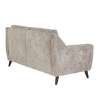 Carly Upholstered Sofa - Espresso Wood, Pewter Fabric