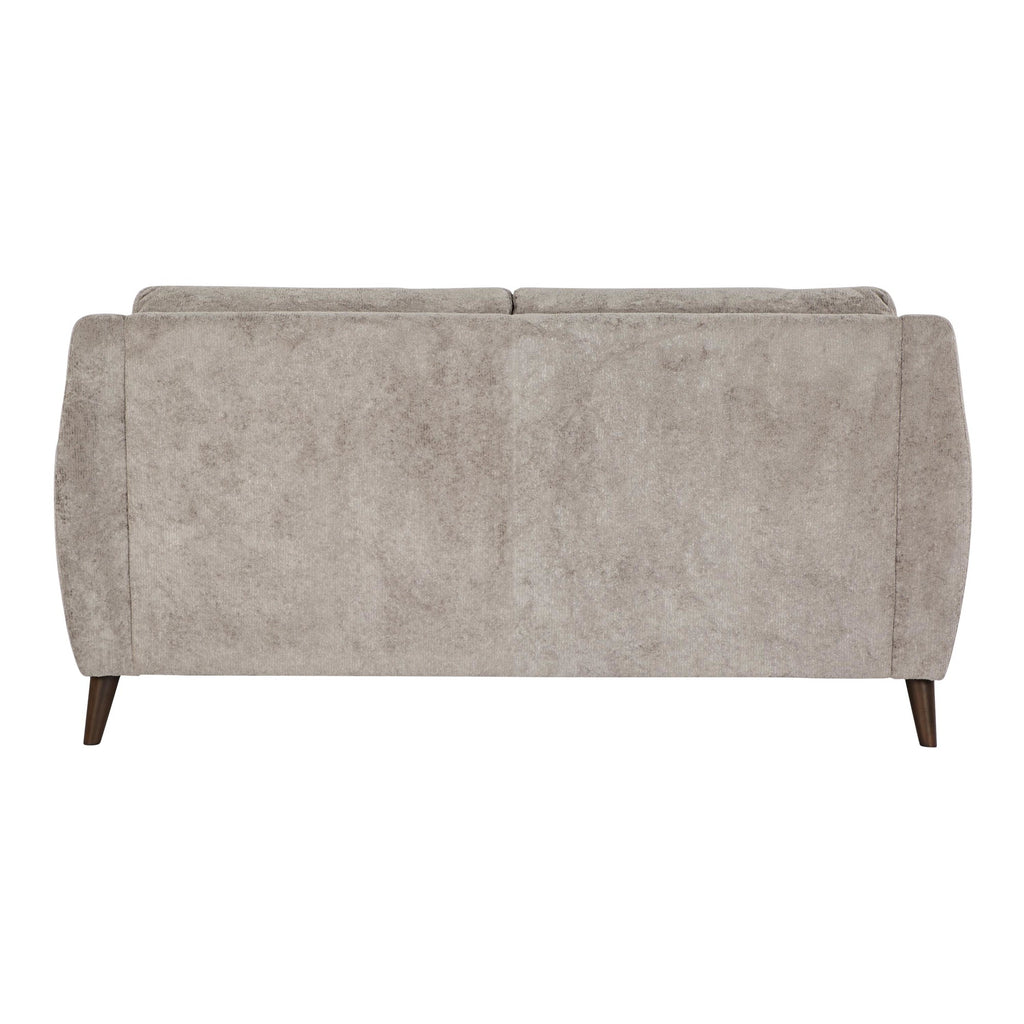 Carly Upholstered Sofa - Espresso Wood, Pewter Fabric