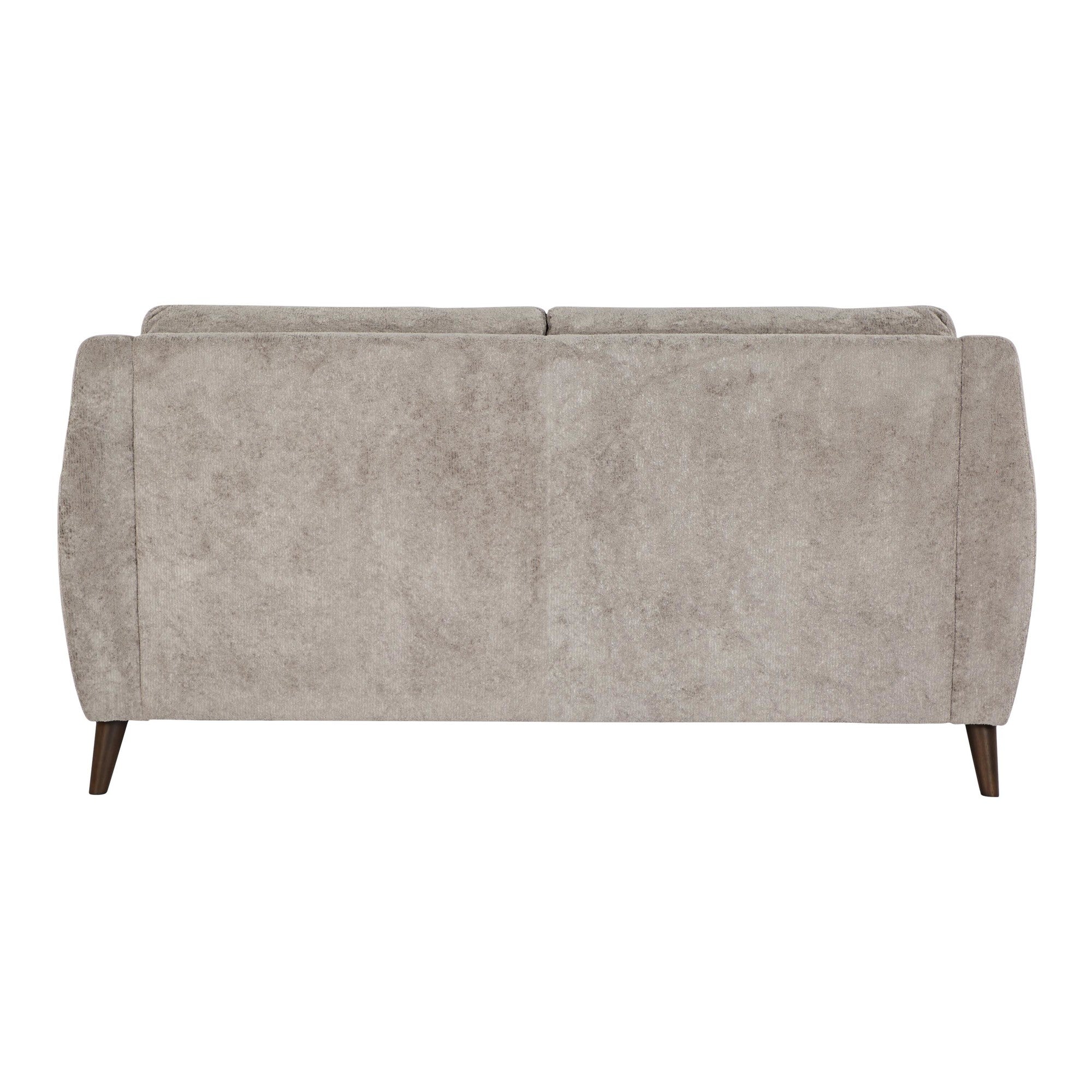 Carly Upholstered Sofa - Espresso Wood, Pewter Fabric