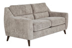 Carly Upholstered Sofa - Espresso Wood, Pewter Fabric