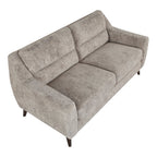 Carly Upholstered Sofa - Espresso Wood, Pewter Fabric