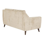 Carly Upholstered Sofa - Espresso Wood, Beige Fabric