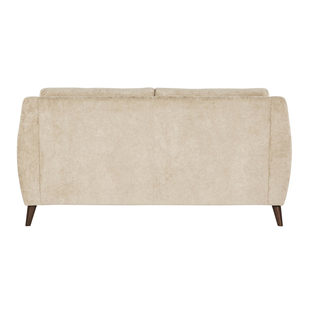 Carly Upholstered Sofa - Espresso Wood, Beige Fabric