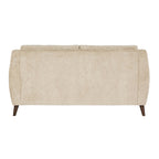 Carly Upholstered Sofa - Espresso Wood, Beige Fabric