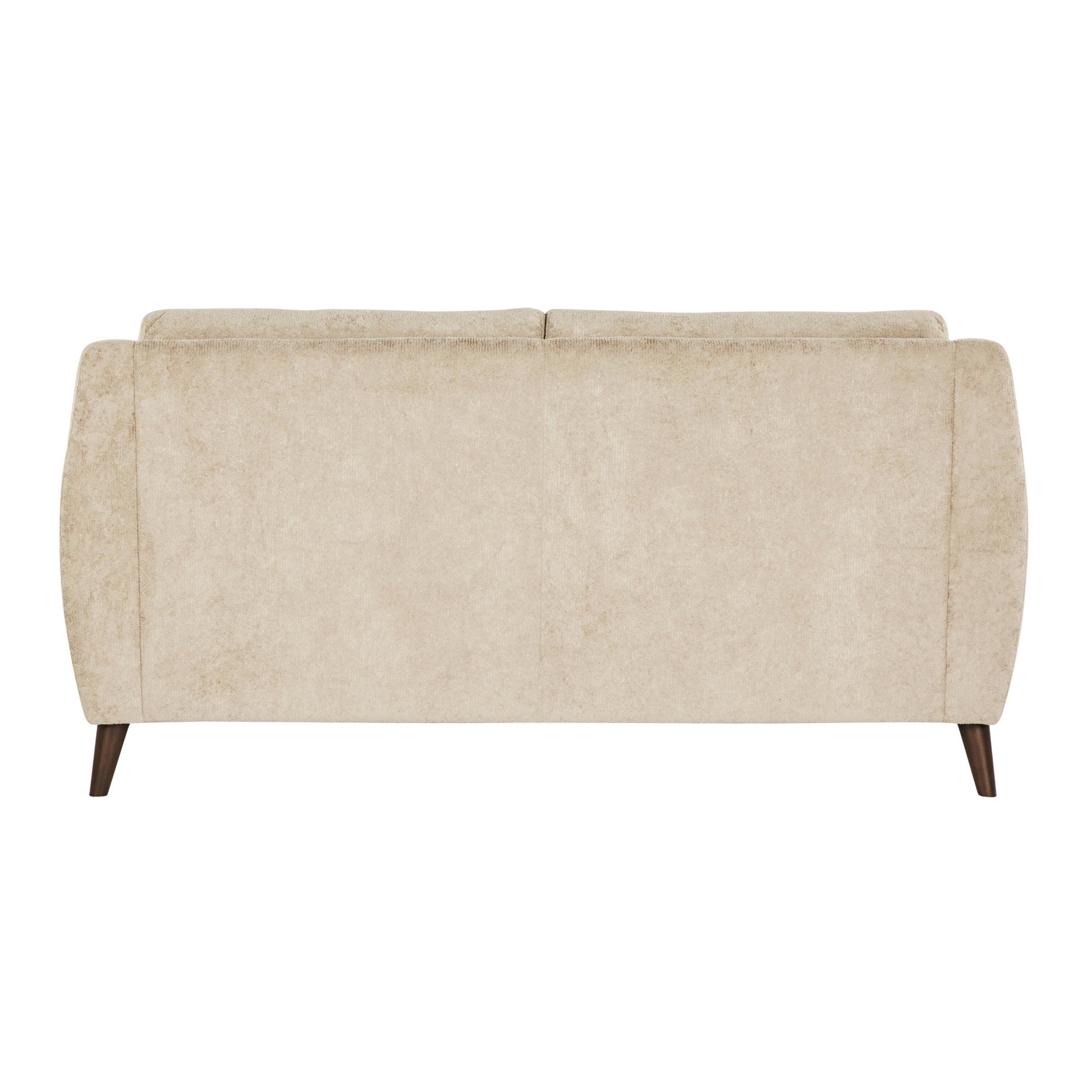 Carly Upholstered Sofa - Espresso Wood, Beige Fabric