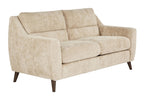 Carly Upholstered Sofa - Espresso Wood, Beige Fabric