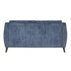 Carly Upholstered Sofa - Espresso Wood, Blue Fabric