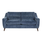 Carly Upholstered Sofa - Espresso Wood, Blue Fabric