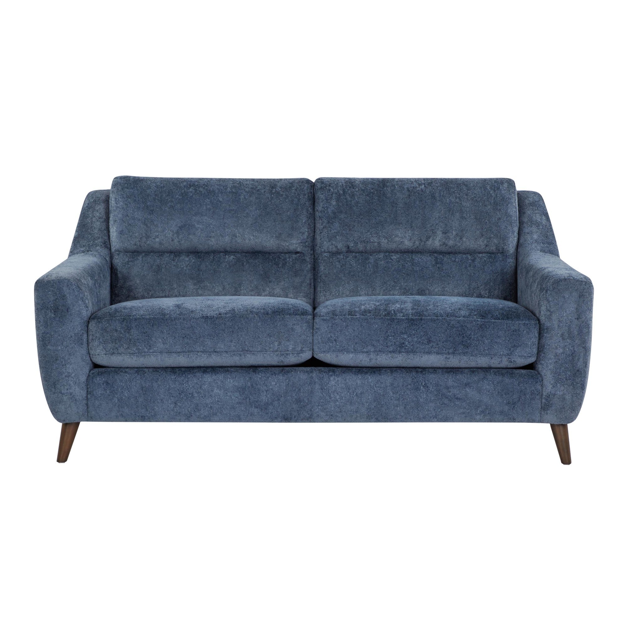 Carly Upholstered Sofa - Espresso Wood, Blue Fabric