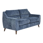 Carly Upholstered Sofa - Espresso Wood, Blue Fabric