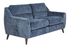 Carly Upholstered Sofa - Espresso Wood, Blue Fabric