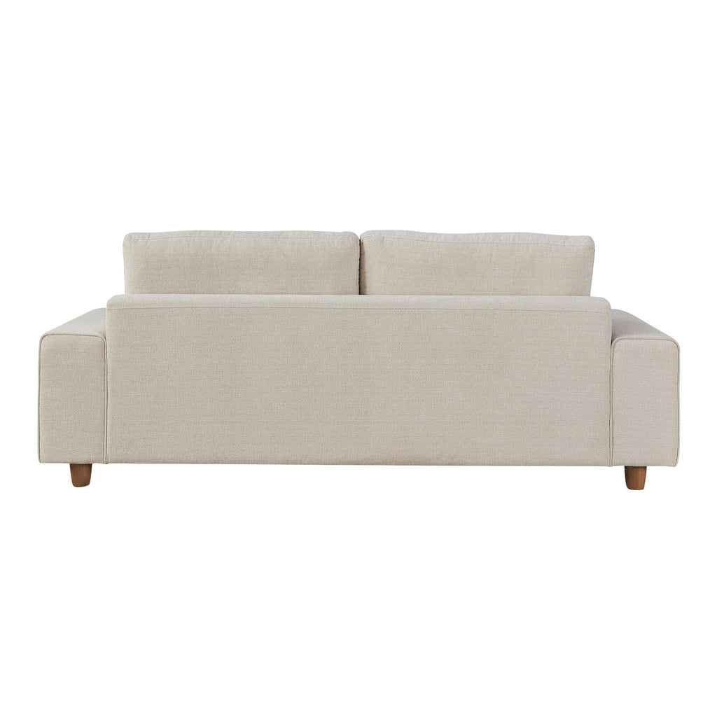 Kipton 90" Sofa - White Fabric, Walnut Wood