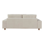 Kipton 90" Sofa - White Fabric, Walnut Wood
